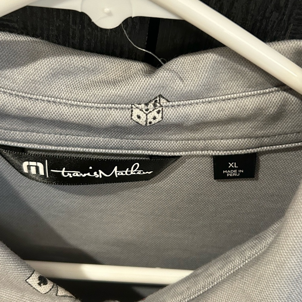 Travis Mathew Light Gray Polo with Pattern - Picture 2 of 5